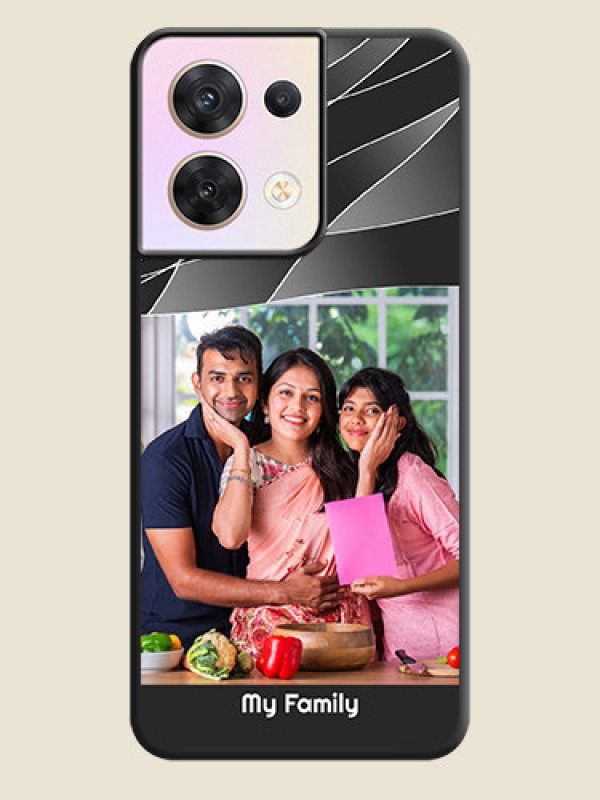 Custom Mixed Wave Lines on Photo on Space Black Soft Matte Mobile Cover - Oppo Reno 8 5G