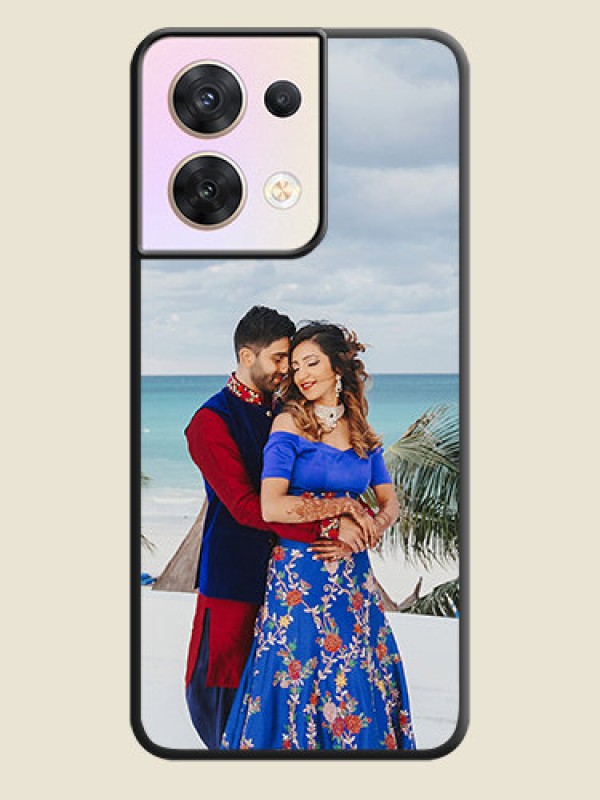 Custom Full Single Pic Upload On Space Black Personalized Soft Matte Phone Covers -Oppo Reno 8 5G