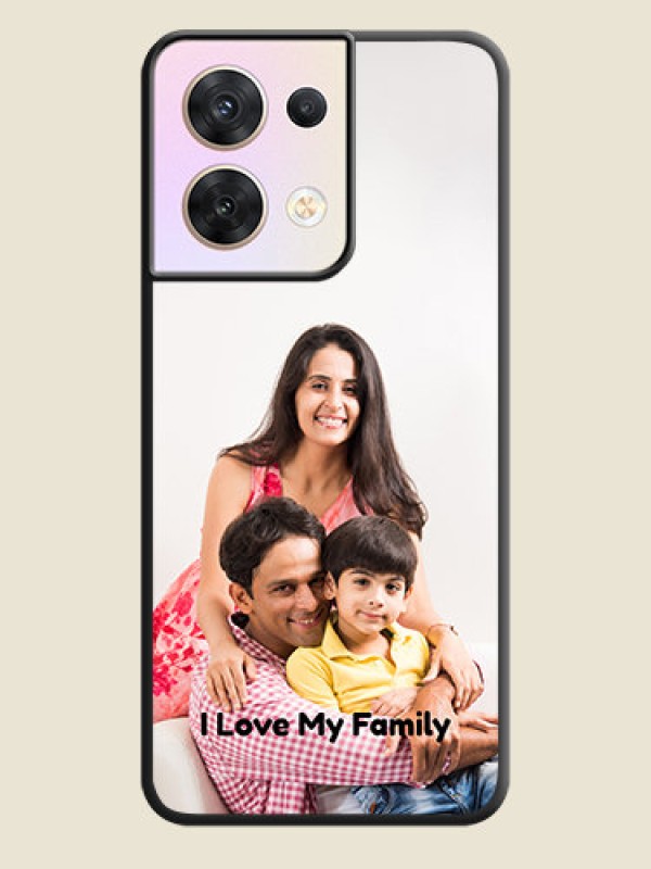Custom Full Single Pic Upload With Text On Space Black Personalized Soft Matte Phone Covers -Oppo Reno 8 5G