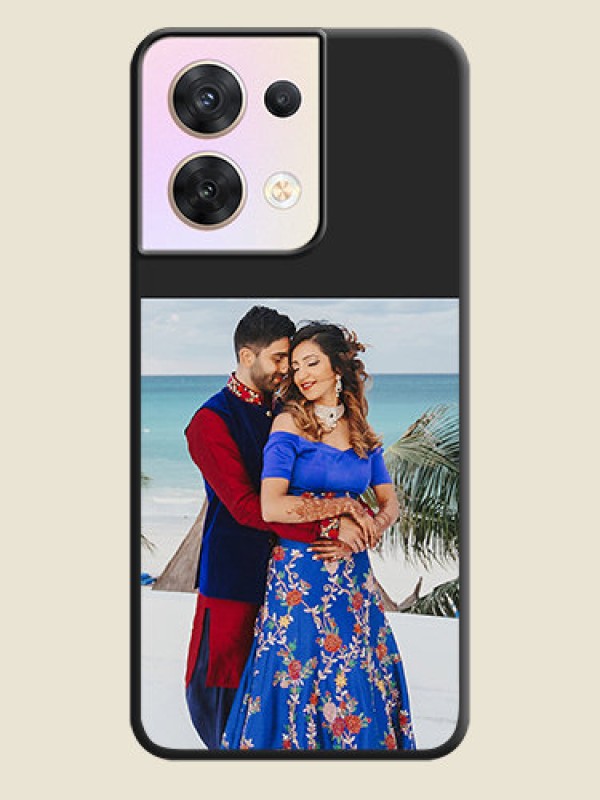 Custom Image Upload With Space Black Color On Custom Soft Matte Mobile Back Cover - Oppo Reno 8 5G