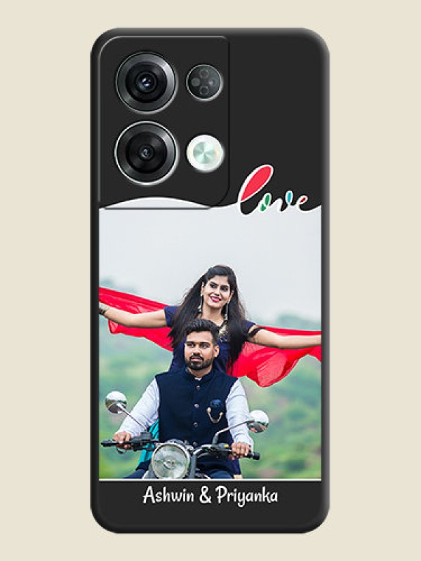 Custom Fall in Love Pattern with Picture on Photo on Space Black Soft Matte Mobile Case - Oppo Reno 8 Pro 5G
