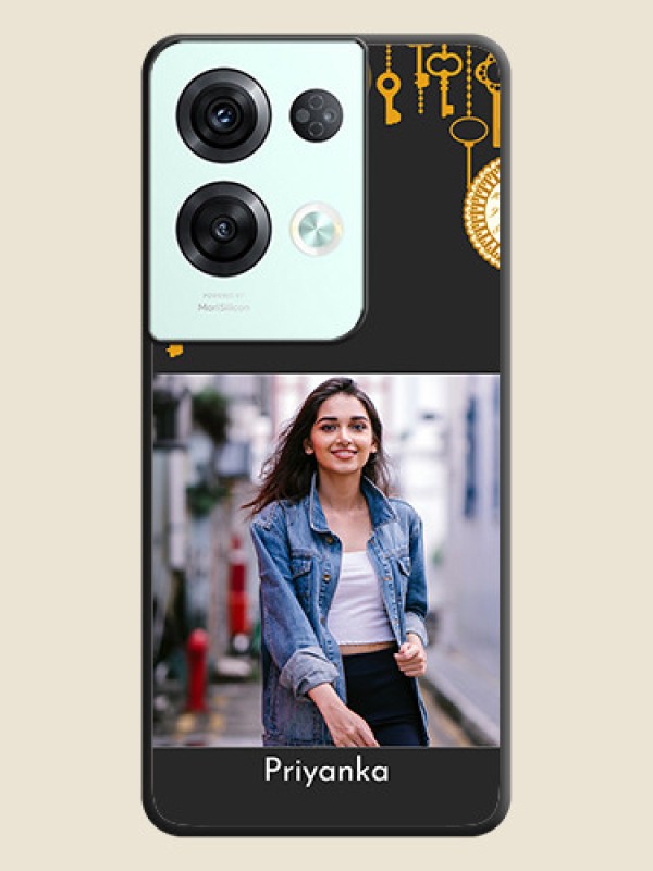 Custom Decorative Design with Text on Space Black Custom Soft Matte Back Cover - Oppo Reno 8 Pro 5G