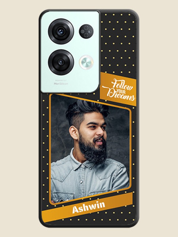 Custom Follow Your Dreams with White Dots on Space Black Custom Soft Matte Phone Cases - Oppo Reno 8 Pro 5G