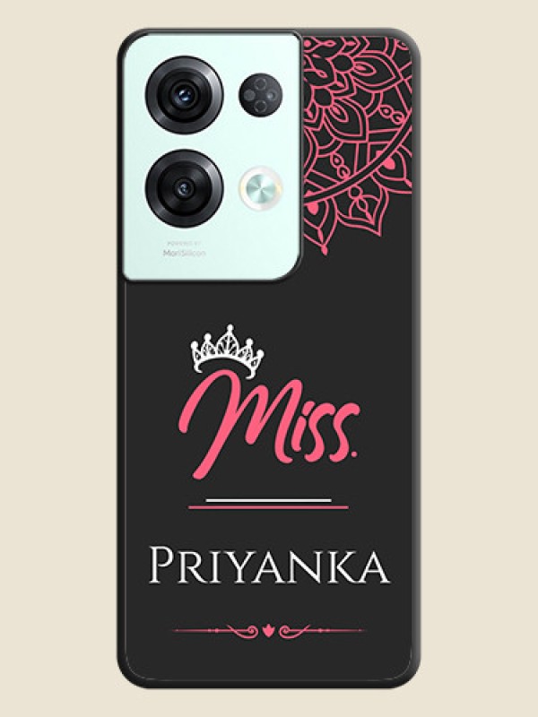 Custom Mrs Name with Floral Design on Space Black Personalized Soft Matte Phone Covers - Oppo Reno 8 Pro 5G