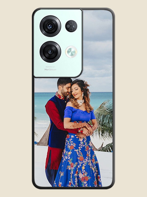 Custom Full Single Pic Upload On Space Black Personalized Soft Matte Phone Covers -Oppo Reno 8 Pro 5G