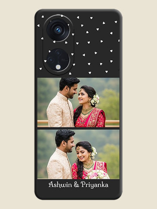 Custom Miniature Love Symbols with Name on Space Black Custom Soft Matte Back Cover - Oppo Reno 8T 5G