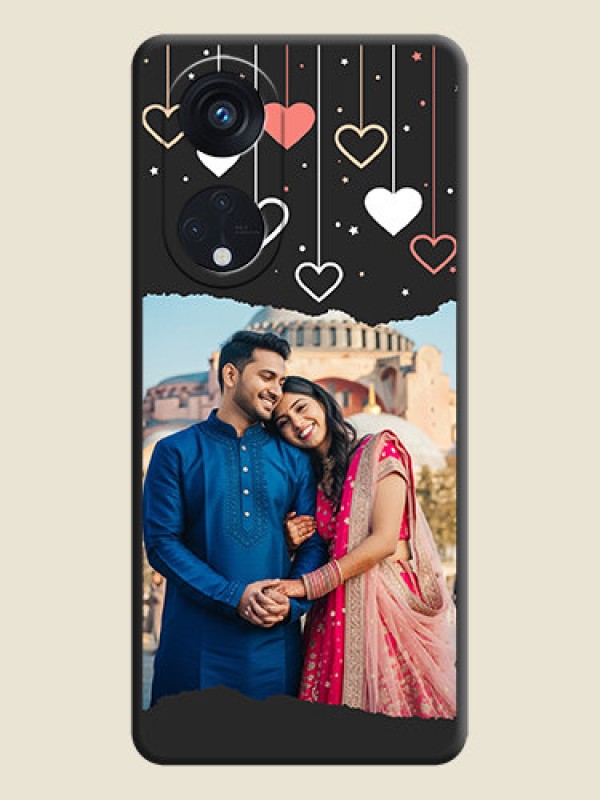 Custom Love Hangings with Splash Wave Picture on Space Black Custom Soft Matte Phone Back Cover - Oppo Reno 8T 5G