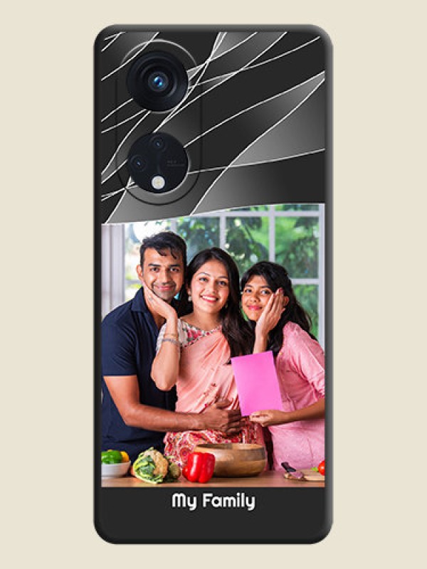 Custom Mixed Wave Lines on Photo on Space Black Soft Matte Mobile Cover - Oppo Reno 8T 5G