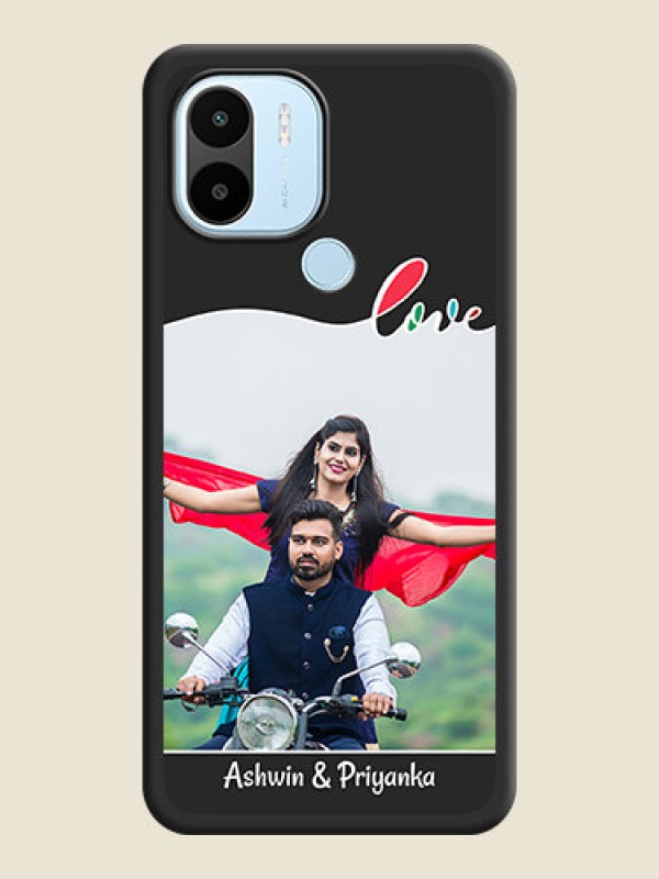 Custom Fall in Love Pattern with Picture on Photo on Space Black Soft Matte Mobile Case - Poco C50