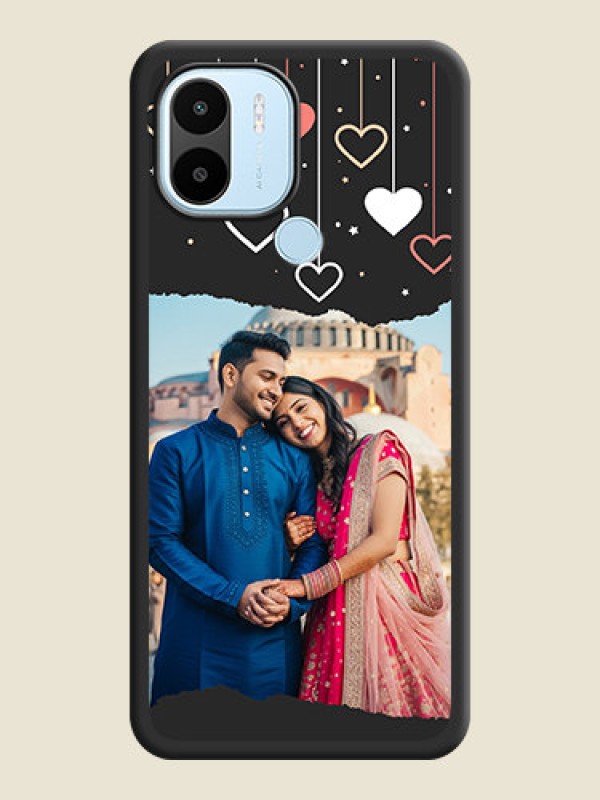 Custom Love Hangings with Splash Wave Picture on Space Black Custom Soft Matte Phone Back Cover - Poco C51