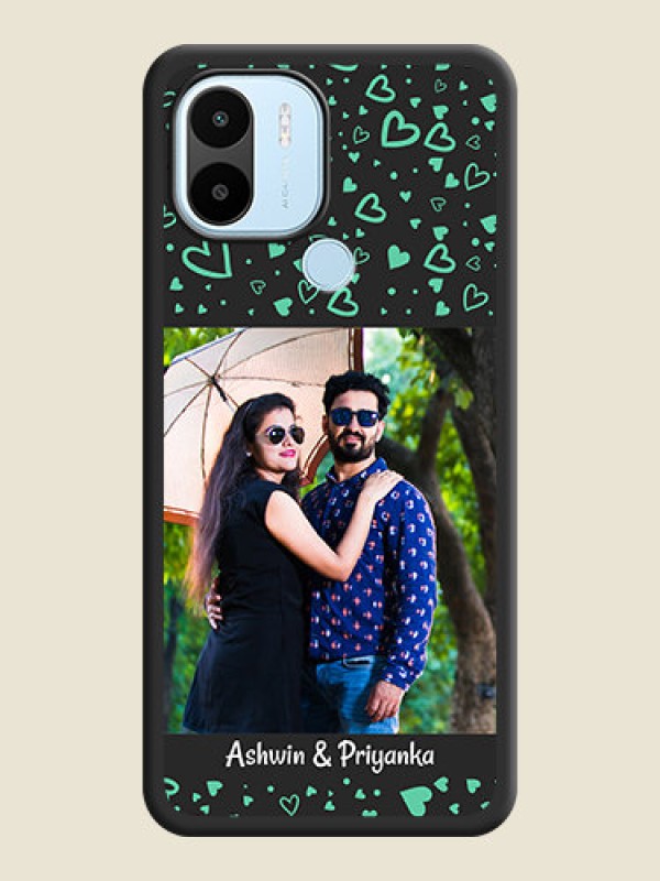 Custom Sea Green Indefinite Love Pattern on Photo on Space Black Soft Matte Mobile Cover - Poco C51