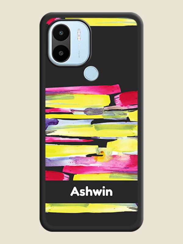 Custom Brush Coloured on Space Black Personalized Soft Matte Phone Covers - Poco C51