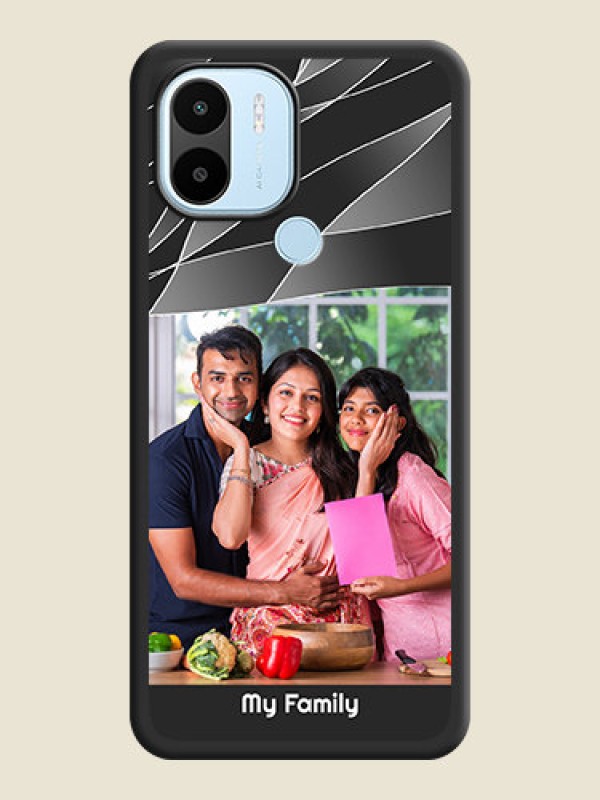 Custom Mixed Wave Lines on Photo on Space Black Soft Matte Mobile Cover - Poco C51