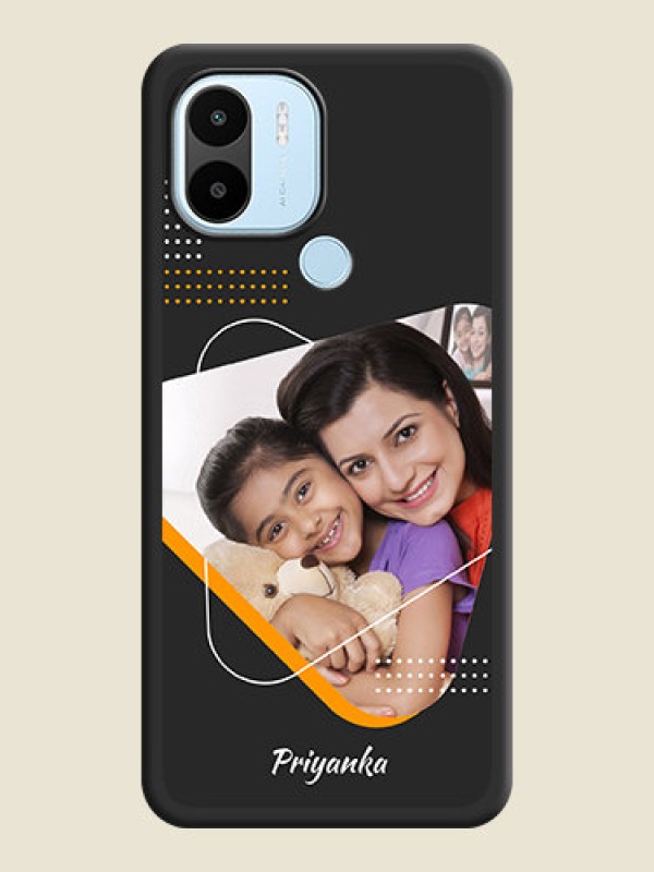 Custom Yellow Triangle on Photo on Space Black Soft Matte Phone Cover - Poco C51