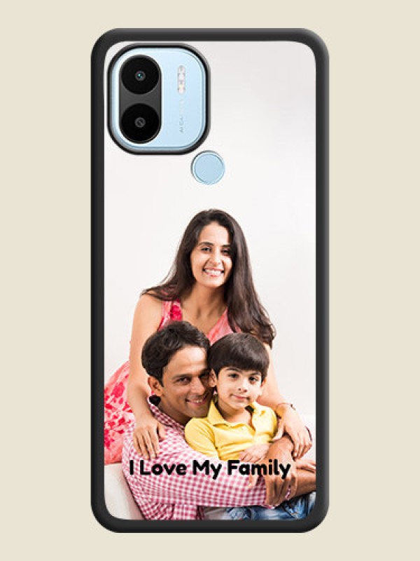 Custom Full Single Pic Upload With Text On Space Black Personalized Soft Matte Phone Covers -Poco C51