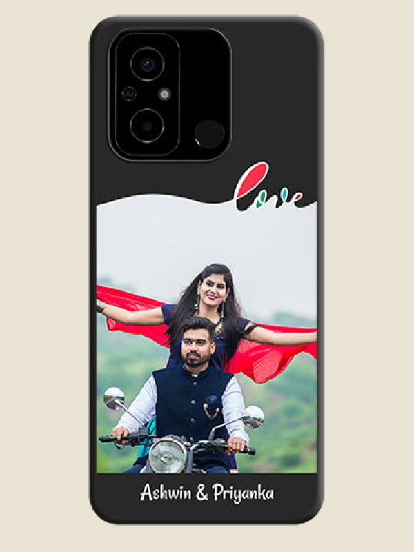 Custom Fall in Love Pattern with Picture on Photo on Space Black Soft Matte Mobile Case - Poco C55