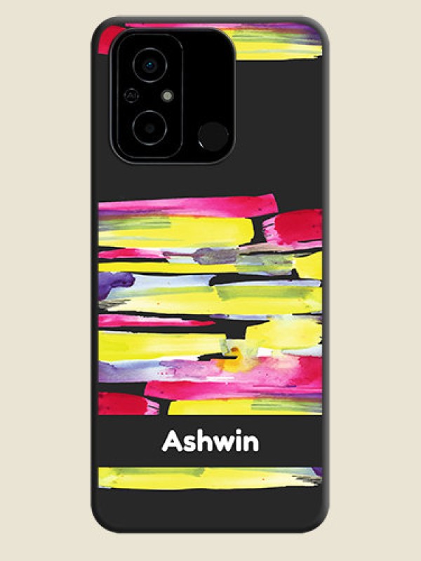 Custom Brush Coloured on Space Black Personalized Soft Matte Phone Covers - Poco C55