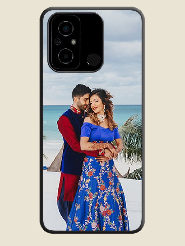 Custom Full Single Pic Upload On Space Black Personalized Soft Matte Phone Covers -Poco C55