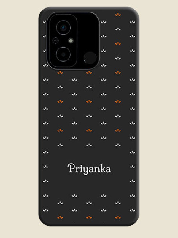 Custom Simple Pattern With Custom Text On Space Black Personalized Soft Matte Phone Covers -Poco C55