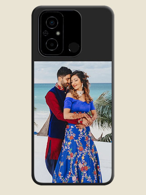 Custom Image Upload With Space Black Color On Custom Soft Matte Mobile Back Cover - Poco C55