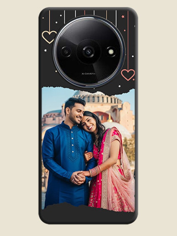 Custom Love Hangings with Splash Wave Picture on Space Black Custom Soft Matte Phone Back Cover - Poco C61