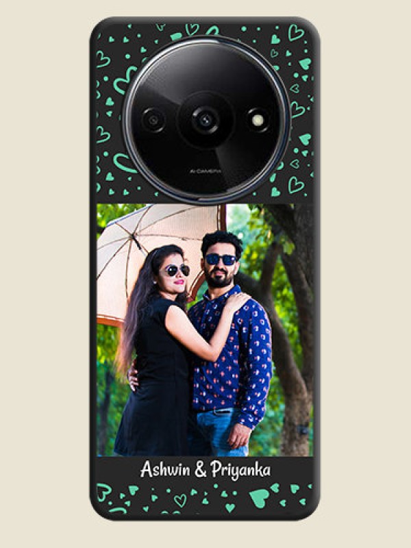 Custom Sea Green Indefinite Love Pattern - Photo on Space Black Soft Matte Mobile Cover - Poco C61