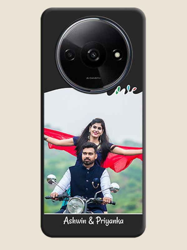 Custom Fall in Love Pattern with Picture - Photo on Space Black Soft Matte Mobile Case - Poco C61