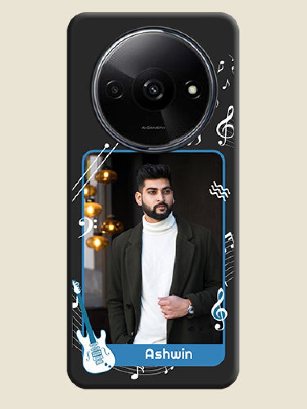 Custom Musical Theme Design with Text - Photo on Space Black Soft Matte Mobile Case - Poco C61