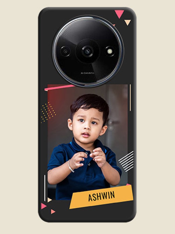 Custom Photo Frame with Triangle Small Dots - Photo on Space Black Soft Matte Back Cover - Poco C61