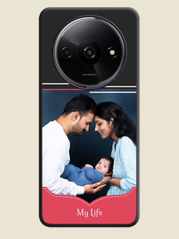 Custom Classic Plain Design with Name - Photo on Space Black Soft Matte Phone Cover - Poco C61