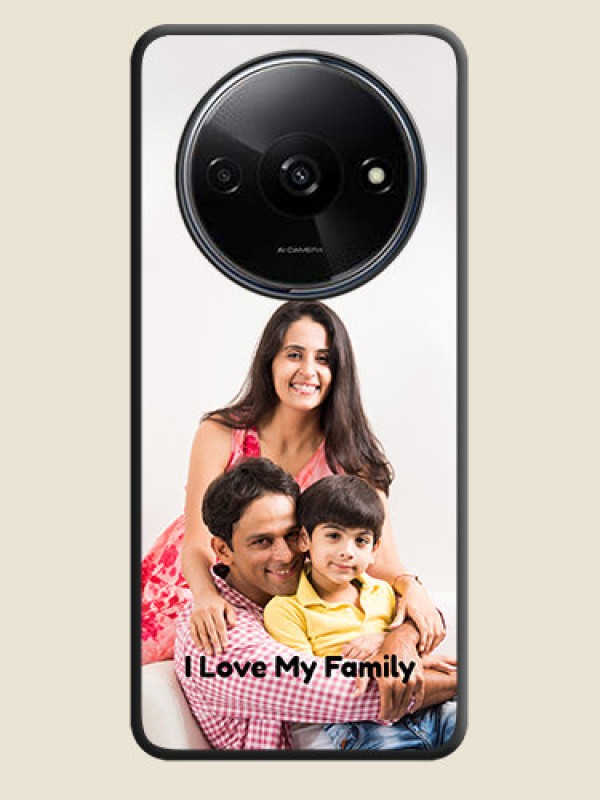 Custom Full Single Pic Upload With Text On Space Black Personalized Soft Matte Phone Covers - Poco C61