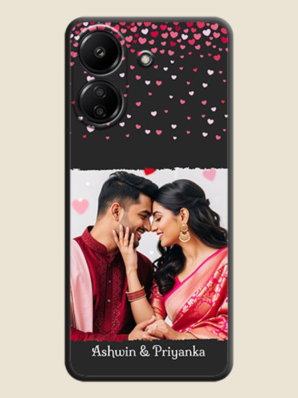 Custom Fall in Love with Your Partner on Photo On Space Black Custom Soft Matte Mobile Back Cover - Poco C65