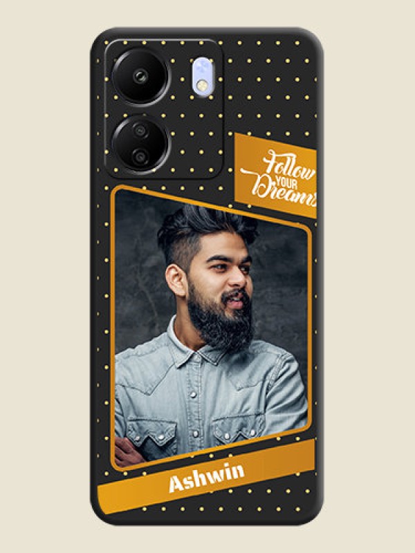 Custom Follow Your Dreams with White Dots On Space Black Custom Soft Matte Mobile Back Cover - Poco C65