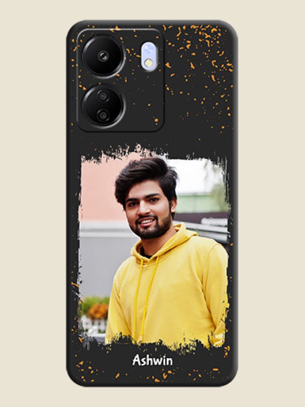 Custom Spray Free Design on Photo On Space Black Custom Soft Matte Mobile Back Cover - Poco C65