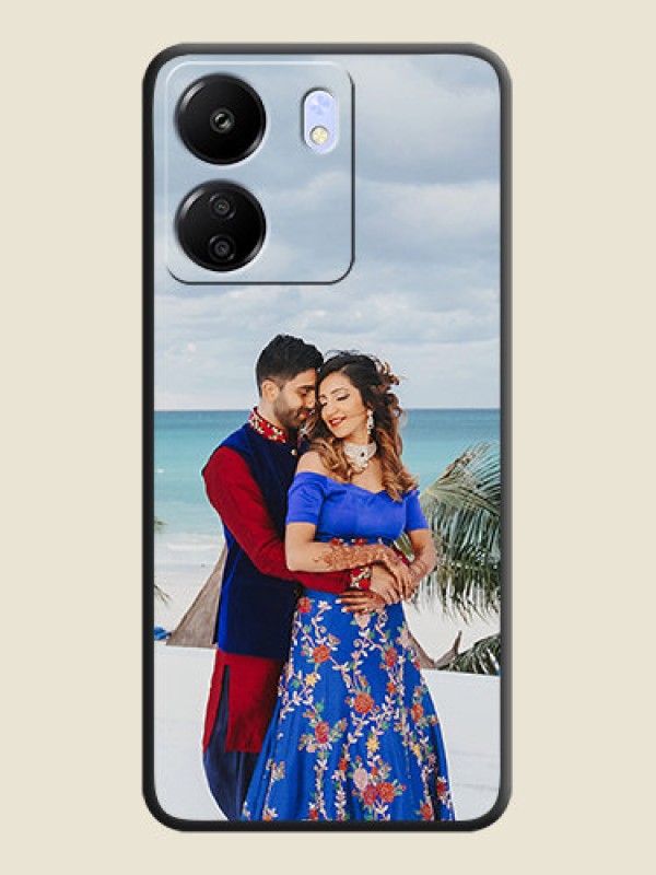 Custom Full Single Pic Upload On Space Black Custom Soft Matte Mobile Back Cover - Poco C65