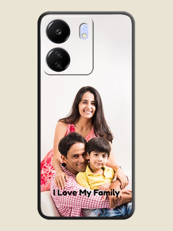 Custom Full Single Pic Upload With Text On Space Black Custom Soft Matte Mobile Back Cover - Poco C65