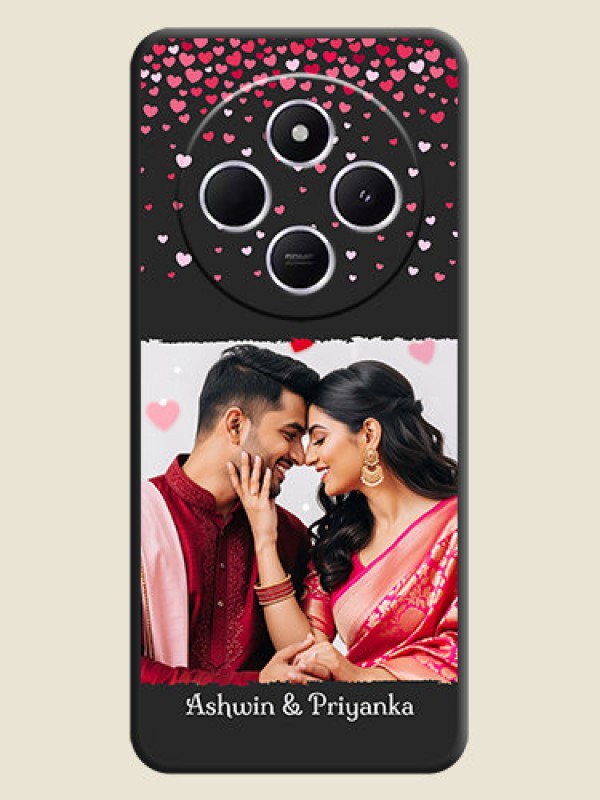Custom Fall in Love with Your Partner on Photo On Space Black Custom Soft Matte Mobile Back Cover - Poco C75 5G