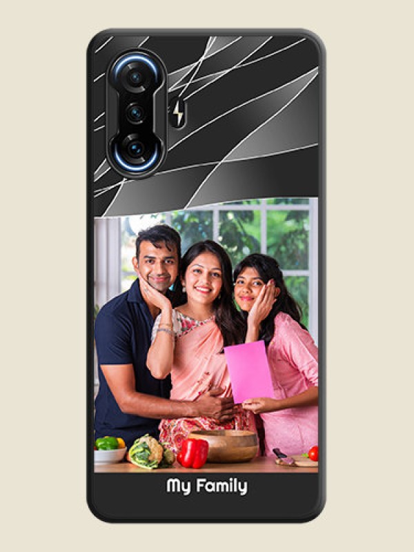 Custom Mixed Wave Lines on Photo on Space Black Soft Matte Mobile Cover - POco F3 GT