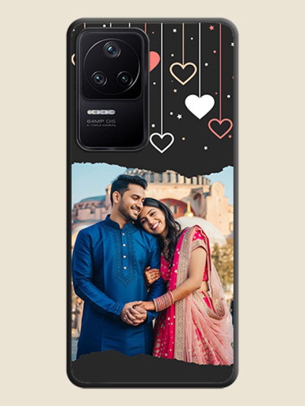 Custom Love Hangings with Splash Wave Picture on Space Black Custom Soft Matte Phone Back Cover - Poco F4 5G