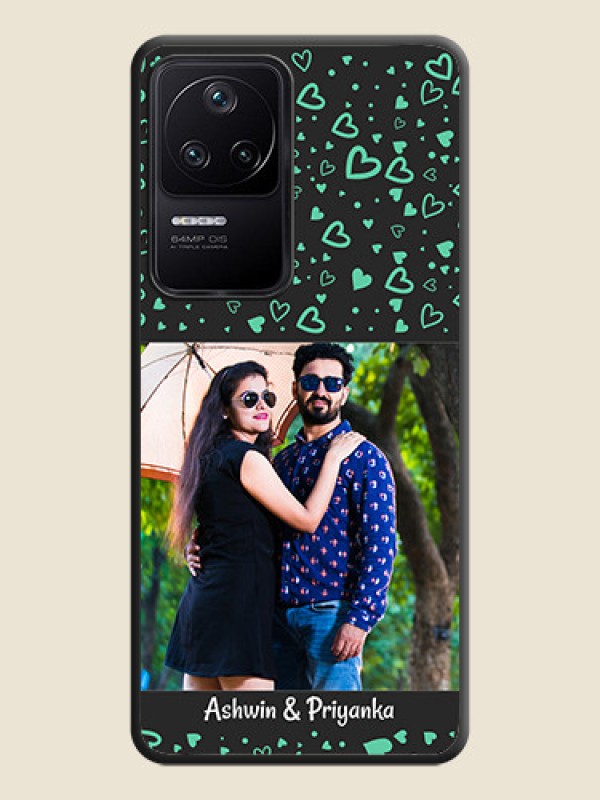 Custom Sea Green Indefinite Love Pattern on Photo on Space Black Soft Matte Mobile Cover - Poco F4 5G