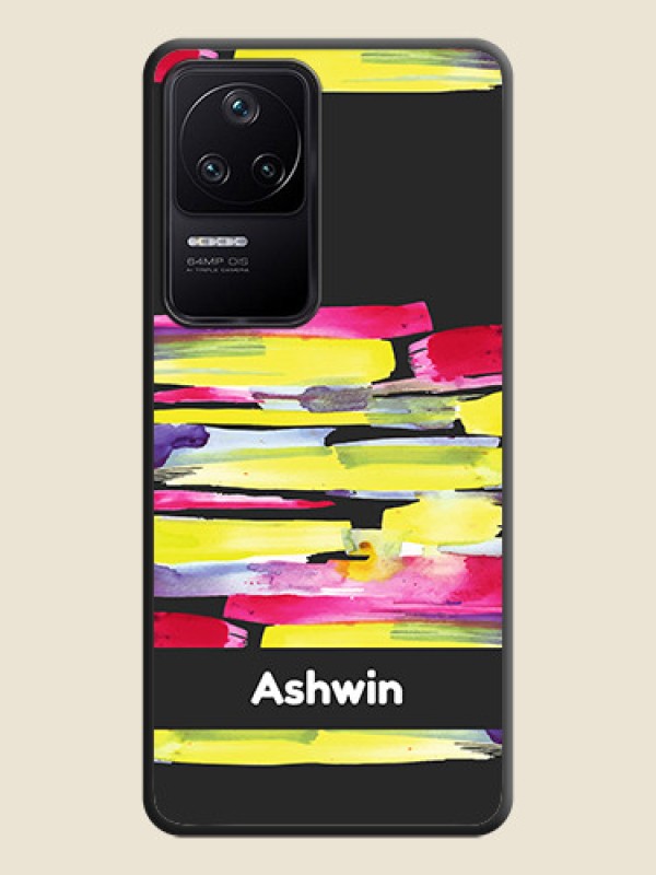 Custom Brush Coloured on Space Black Personalized Soft Matte Phone Covers - Poco F4 5G