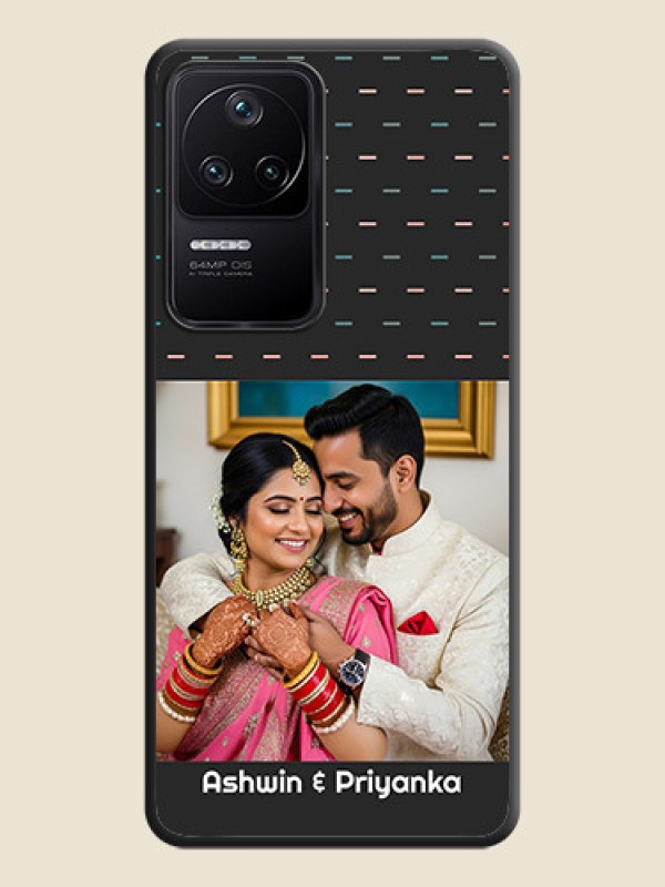 Custom Line Pattern Design with Text on Space Black Custom Soft Matte Phone Back Cover - Poco F4 5G