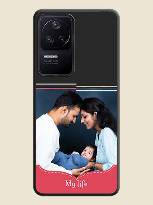 Custom Classic Plain Design with Name on Photo on Space Black Soft Matte Phone Cover - Poco F4 5G