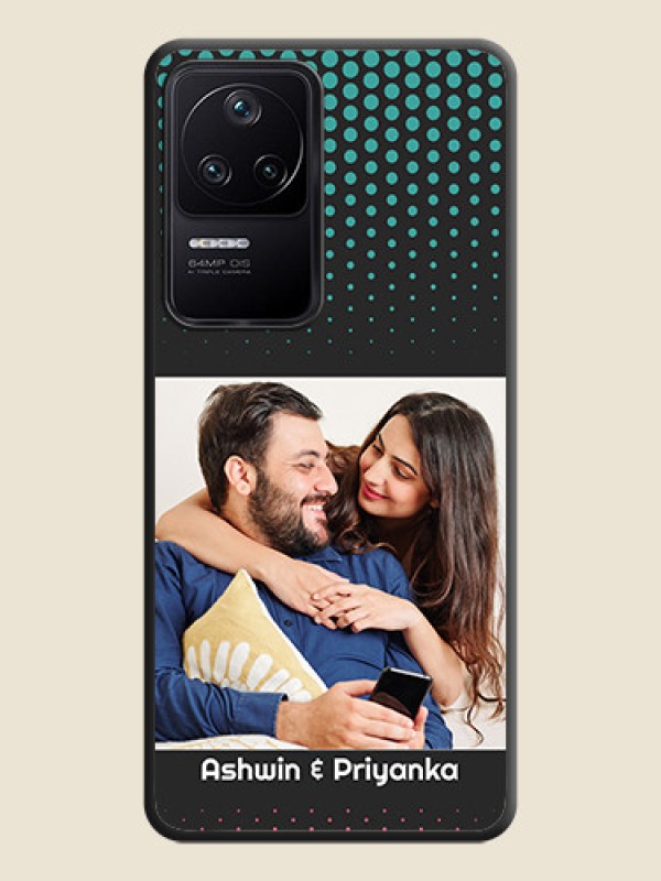 Custom Faded Dots with Grunge Photo Frame and Text on Space Black Custom Soft Matte Phone Cases - Poco F4 5G