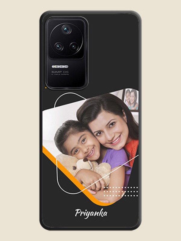 Custom Yellow Triangle on Photo on Space Black Soft Matte Phone Cover - Poco F4 5G