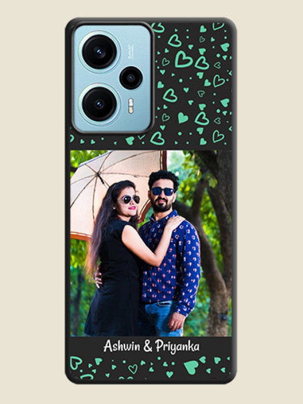 Custom Sea Green Indefinite Love Pattern on Photo On Space Black Custom Soft Matte Mobile Back Cover - Poco F5