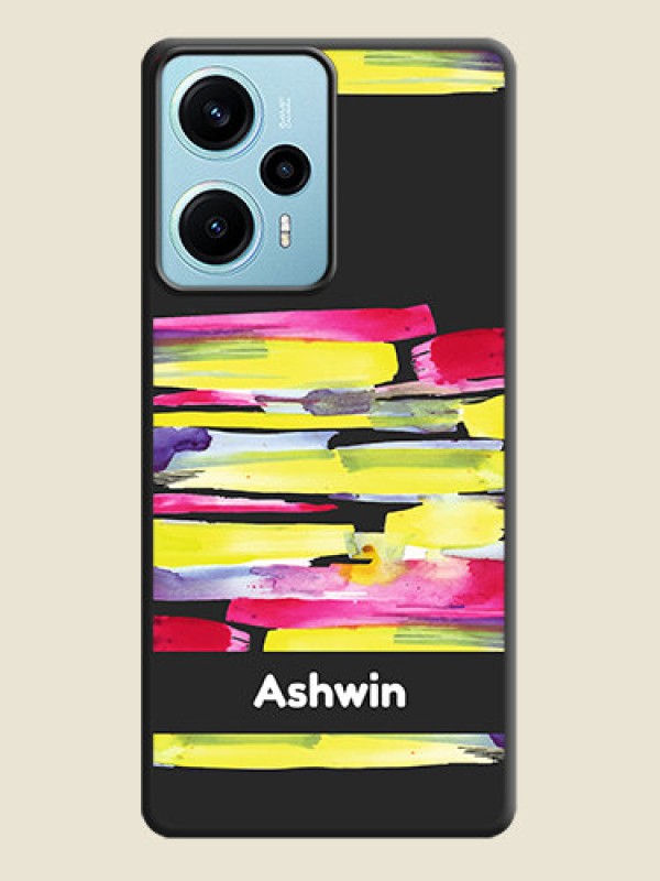 Custom Brush Coloured On Space Black Custom Soft Matte Mobile Back Cover - Poco F5