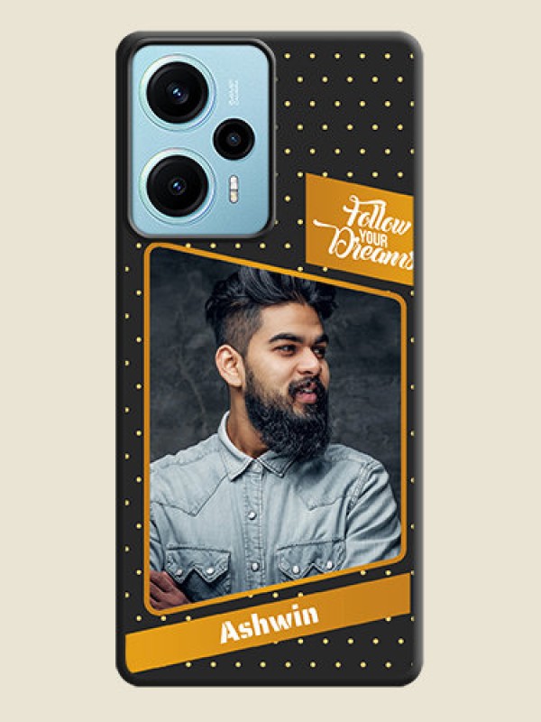 Custom Follow Your Dreams with White Dots On Space Black Custom Soft Matte Mobile Back Cover - Poco F5