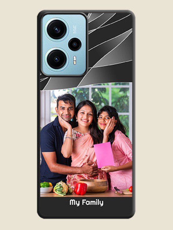 Custom Mixed Wave Lines on Photo On Space Black Custom Soft Matte Mobile Back Cover - Poco F5