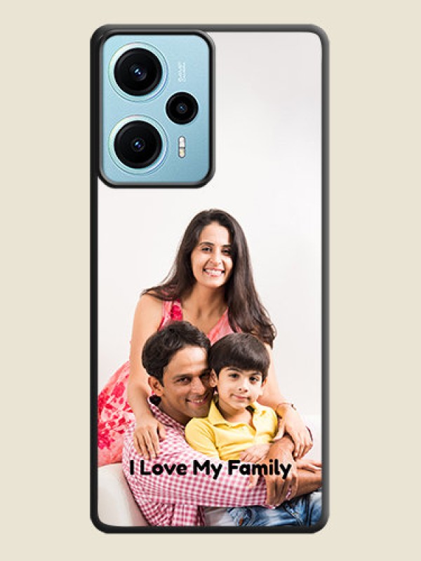 Custom Full Single Pic Upload With Text On Space Black Custom Soft Matte Mobile Back Cover - Poco F5